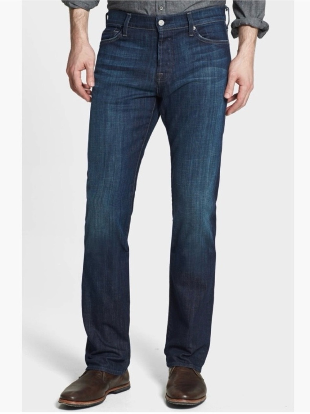 7 For All Mankind Standard Straight Leg Dark Wash Stretch Jeans size 34